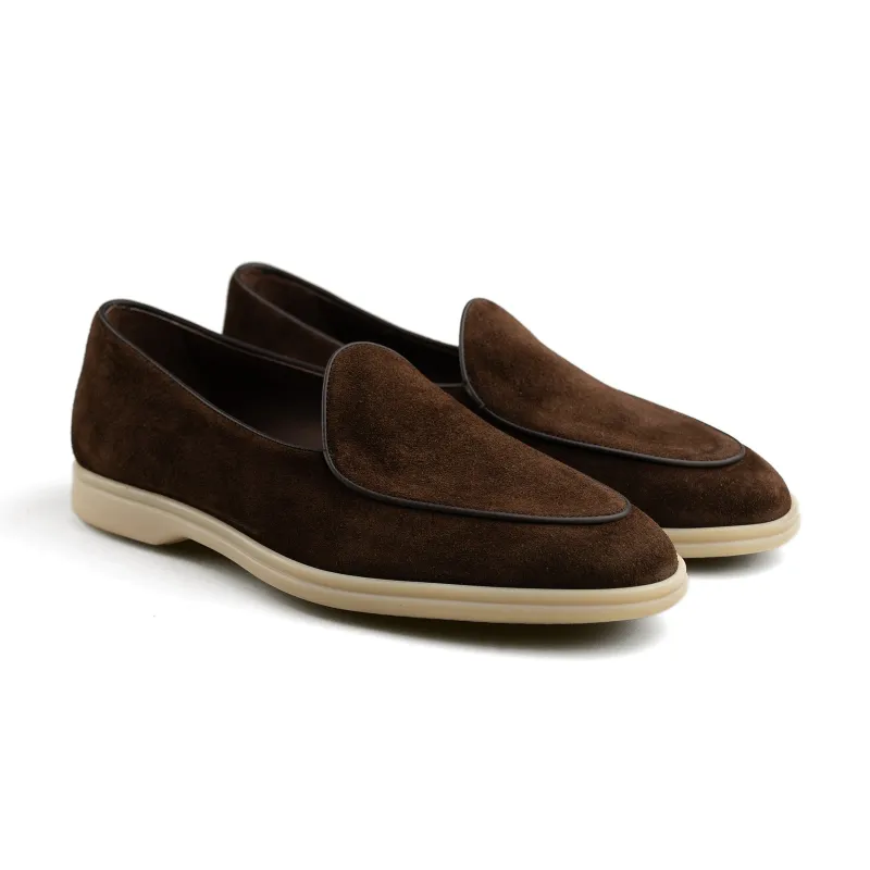 Belgian Loafer w/ Rubber Sole - Dark Brown Suede sold by Mehra