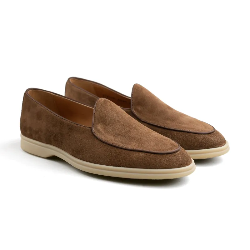 Belgian Loafer w/ Rubber Sole - Walnut Suede sold by Mehra