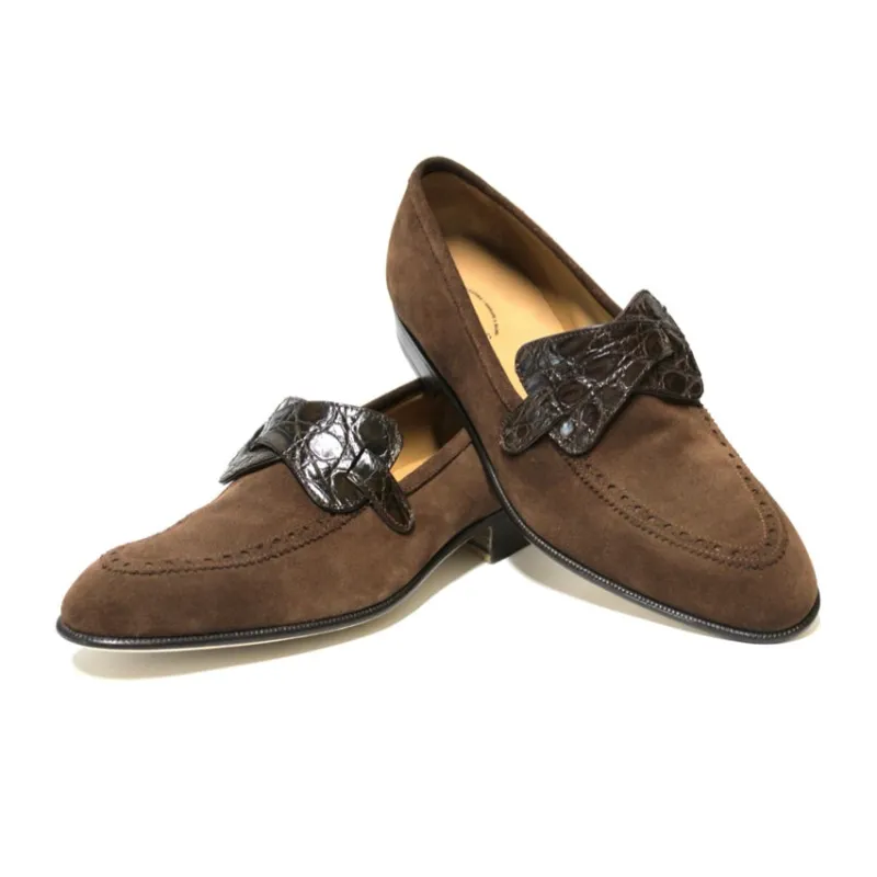 Style 4105 - Tabacco Suede / Brown Croco sold by Mehra