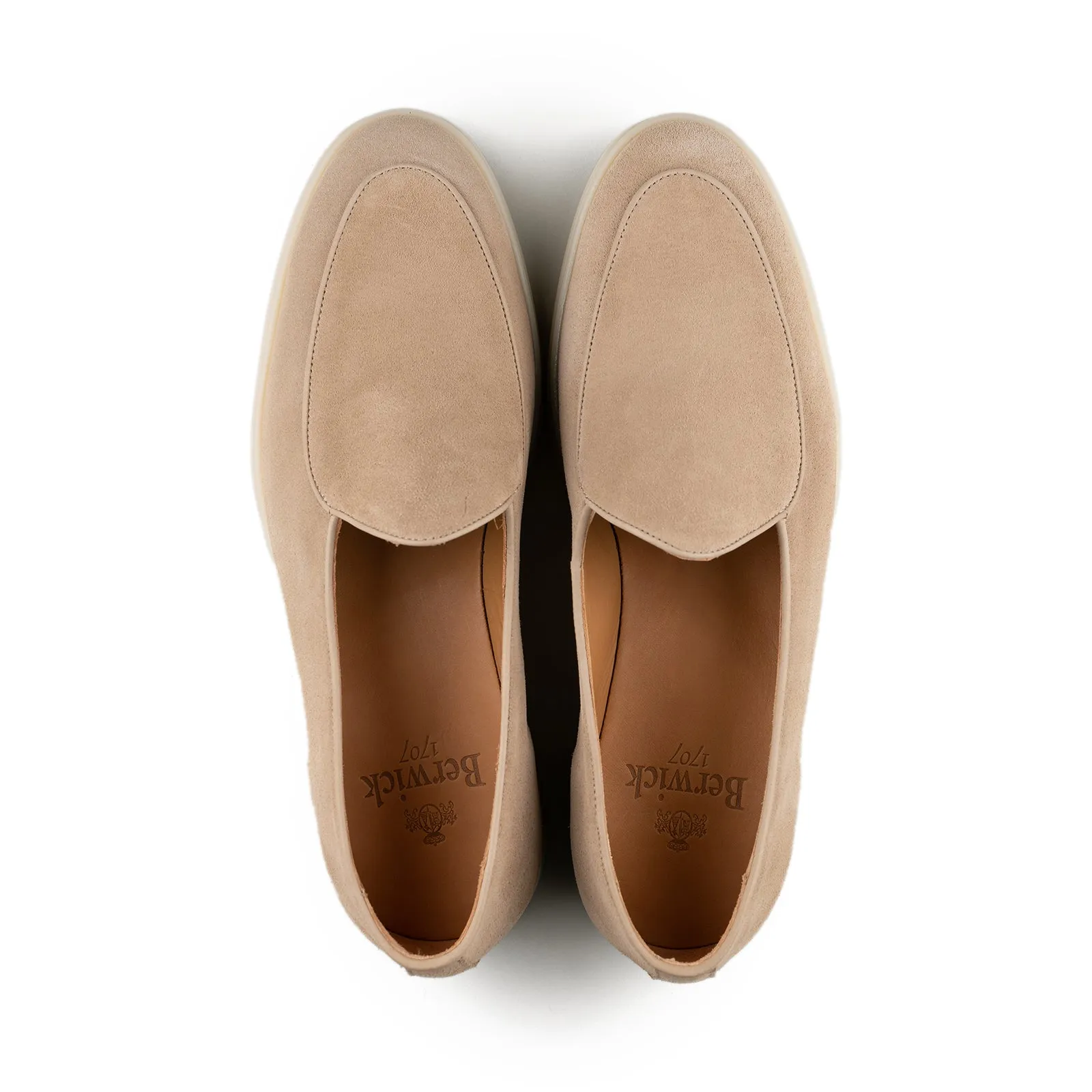 Belgian Loafer w/ Rubber Sole - Beige Suede sold by Mehra product image thumbnail 3