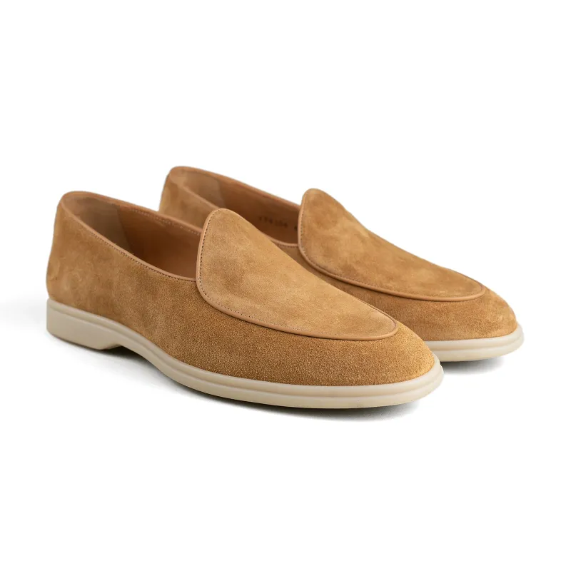 Belgian Loafer w/ Rubber Sole - Golden Brown Suede sold by Mehra