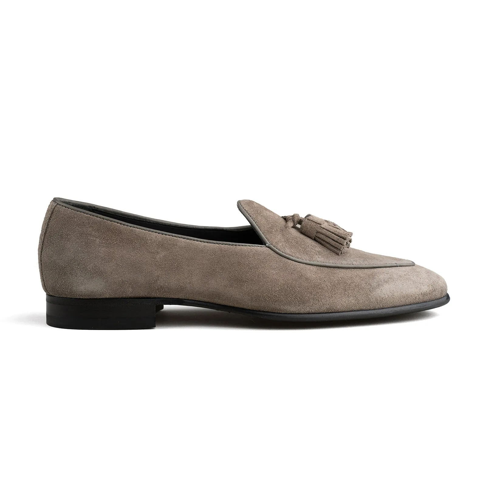 Belgian Tassel Loafer - Taupe Grey Suede sold by Mehra product image thumbnail 2