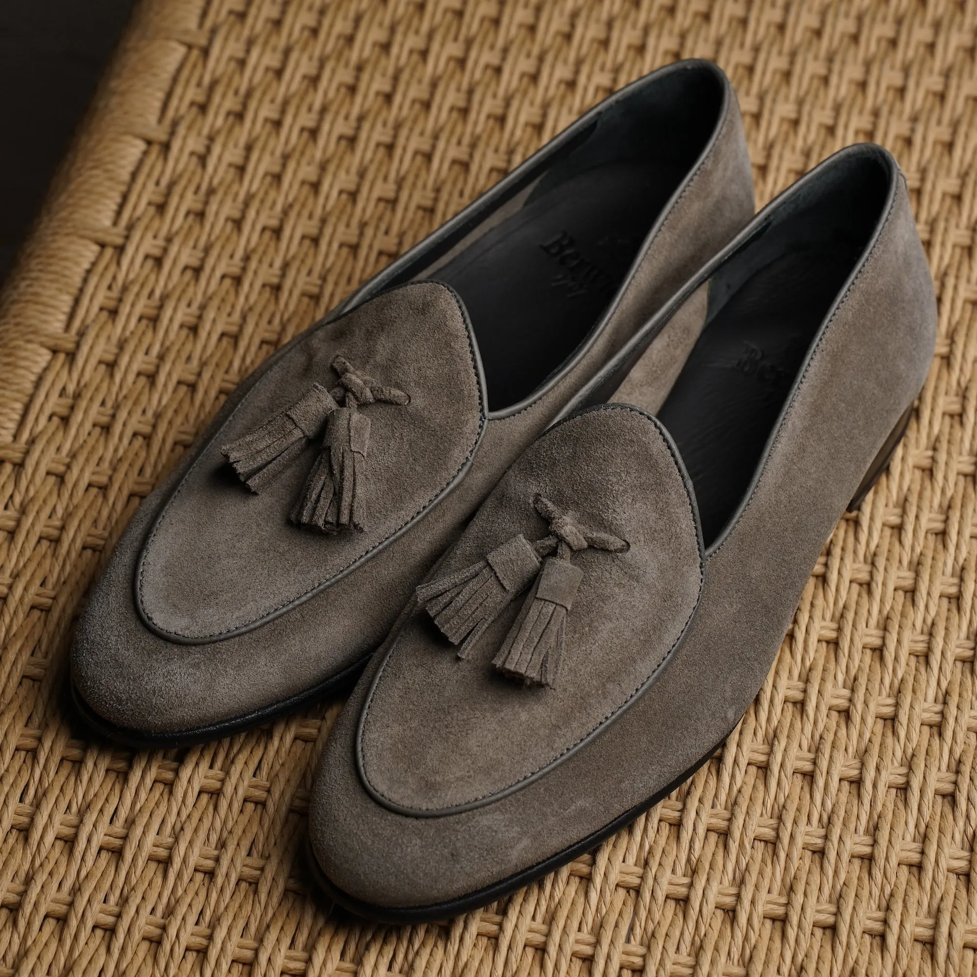 Belgian Tassel Loafer - Taupe Grey Suede sold by Mehra product image thumbnail 5