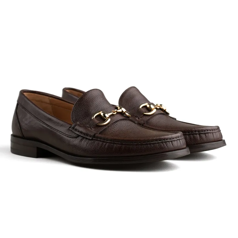Bologna Bit Loafer - Brown Grain Leather sold by Mehra