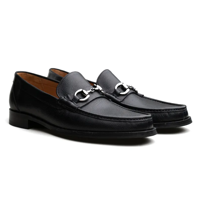 Bologna Bit Loafer - Black Grain Leather sold by Mehra