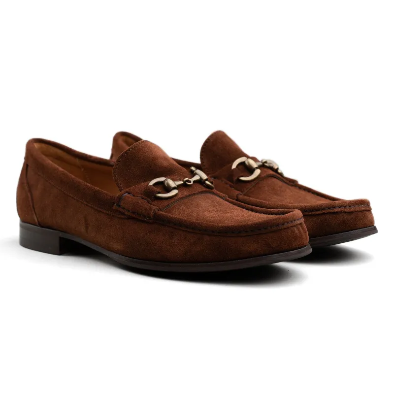 Bologna Bit Loafer - Polo Brown Suede sold by Mehra