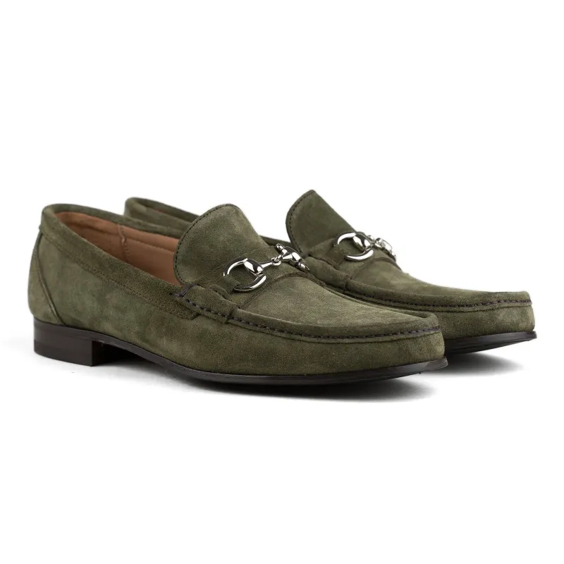 Bologna Bit Loafer - Green Suede sold by Mehra