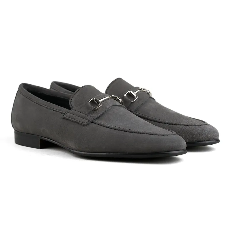 Blake Bit Loafer - Grey Suede sold by Mehra