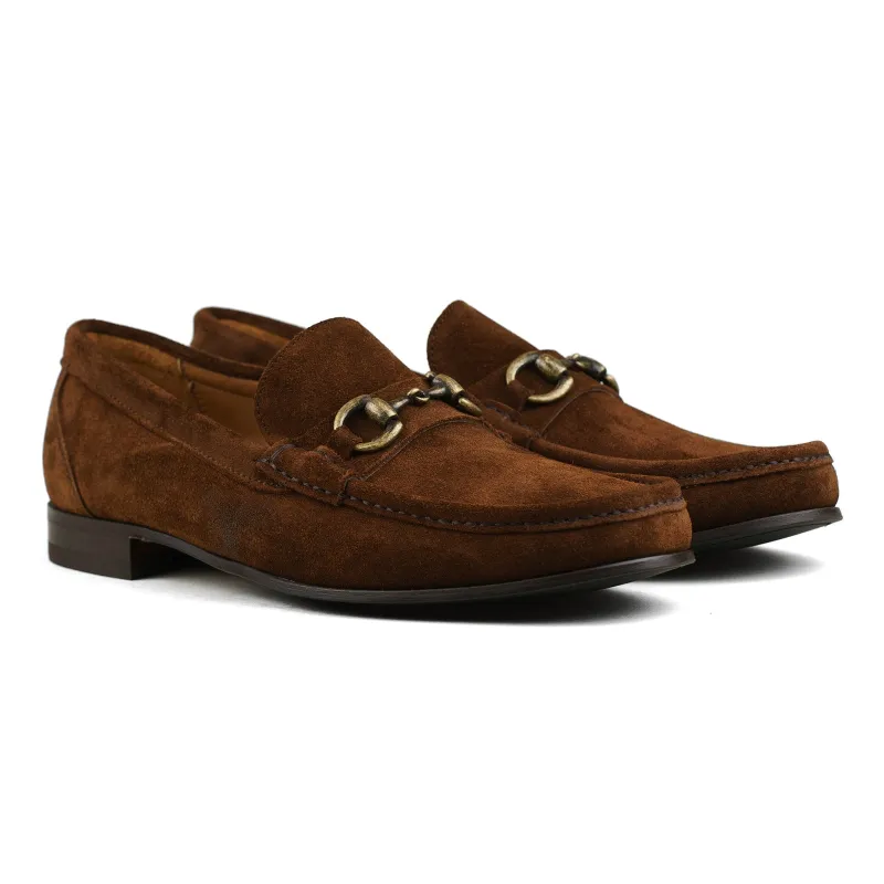 Bologna Bit Loafer - Snuff Brown Suede sold by Mehra