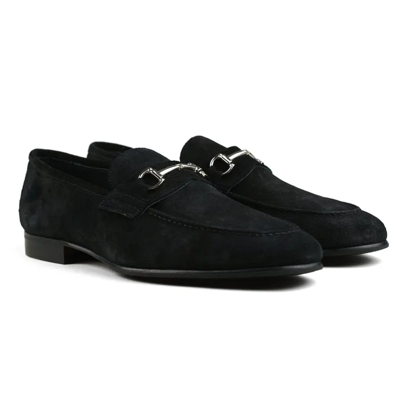 Blake Bit Loafer - Black Suede sold by Mehra
