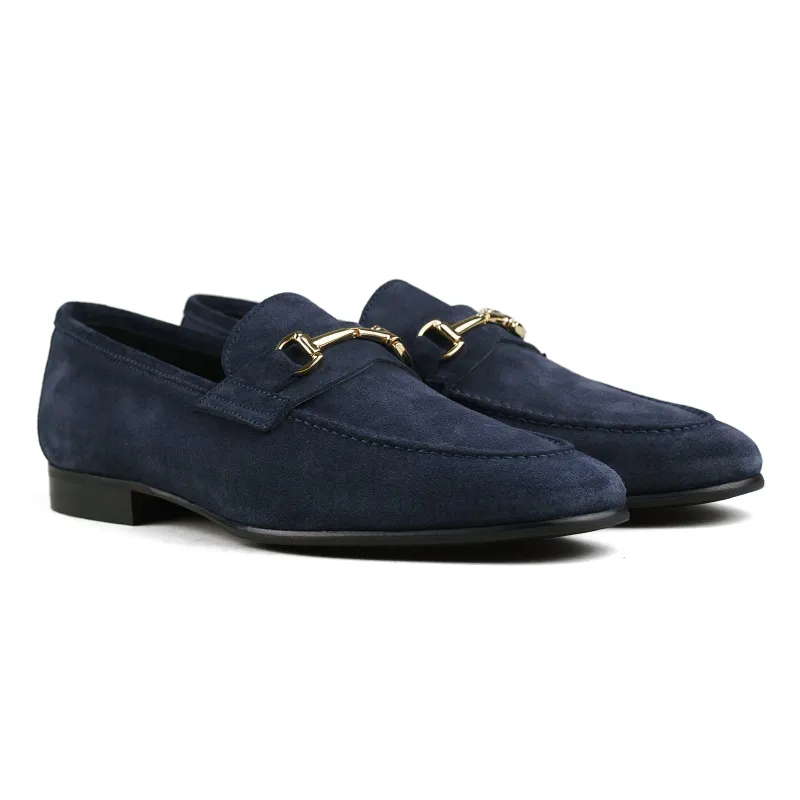 Blake Bit Loafer - Navy Suede sold by Mehra