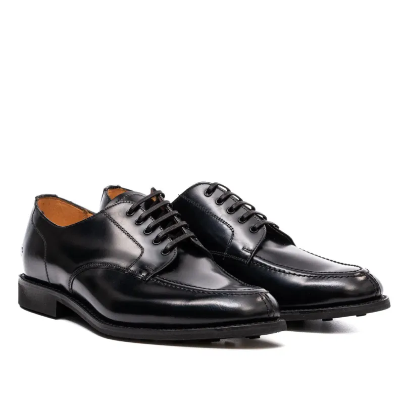 1130B Military Derby Shoe - Black Leather sold by Mehra
