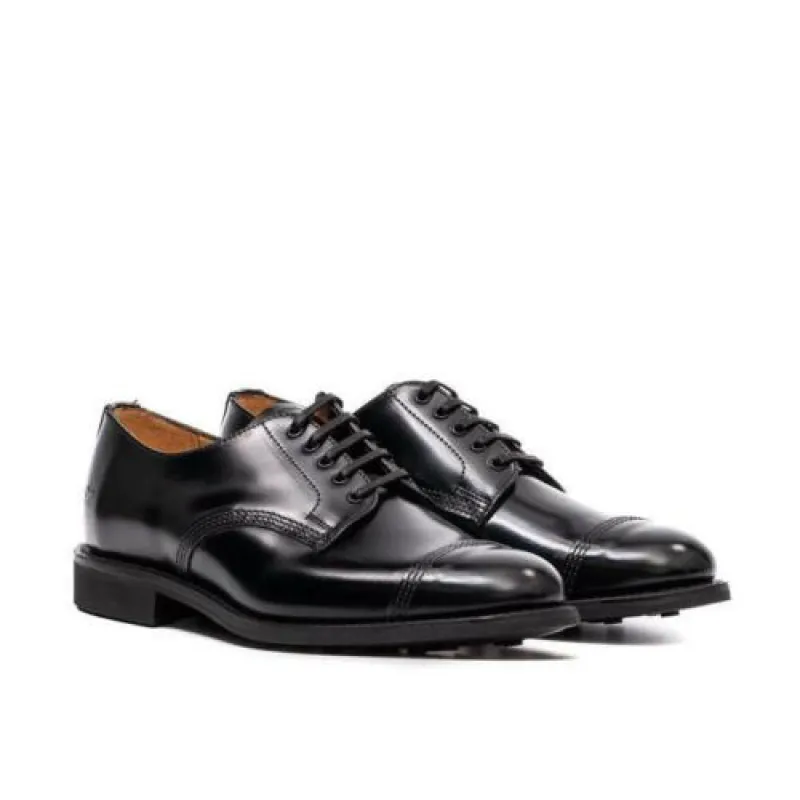 1128B Military Derby Shoe - Black Leather sold by Mehra