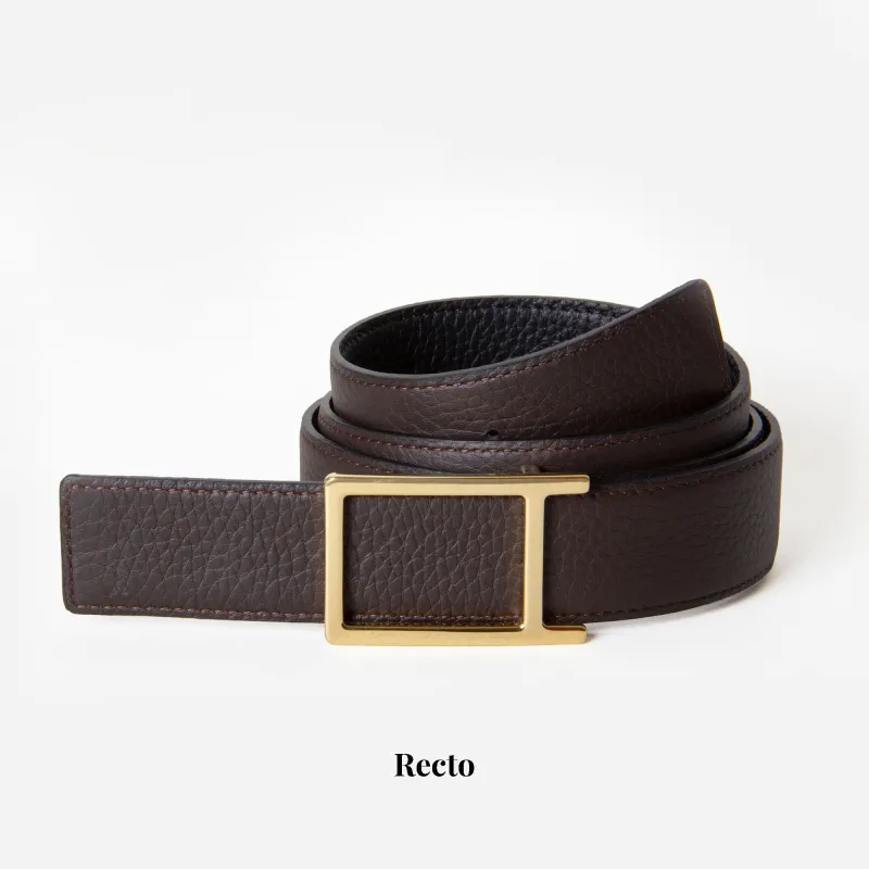 Classic Yellow Gold Buckle - Ebony / Black Bull made by Mehra