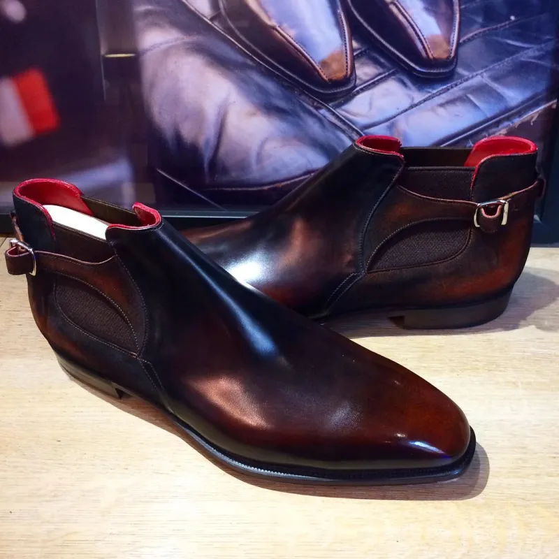 Bernay - Ebony Calf / Clay Suede Patina sold by Mehra