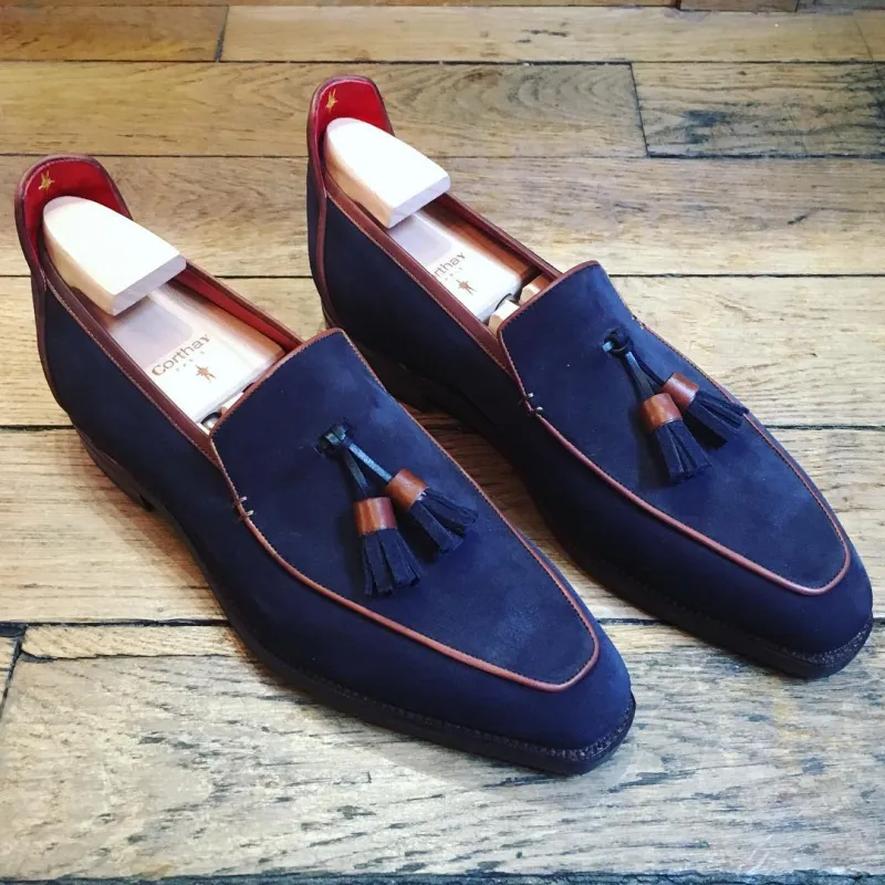 Brighton Tassel - Navy Suede sold by Mehra