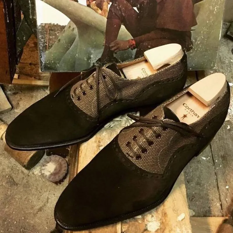 Wilfrid - Dark Brown Suede / Canvas made by Mehra