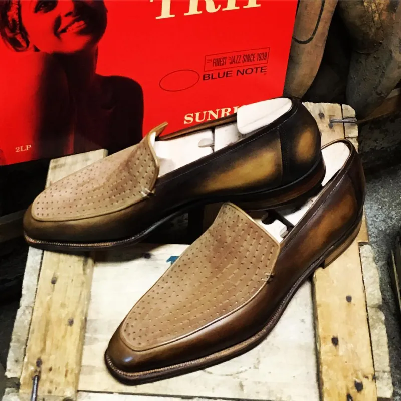 Dover - Old Wood Patina Calf / Castor Suede sold by Mehra