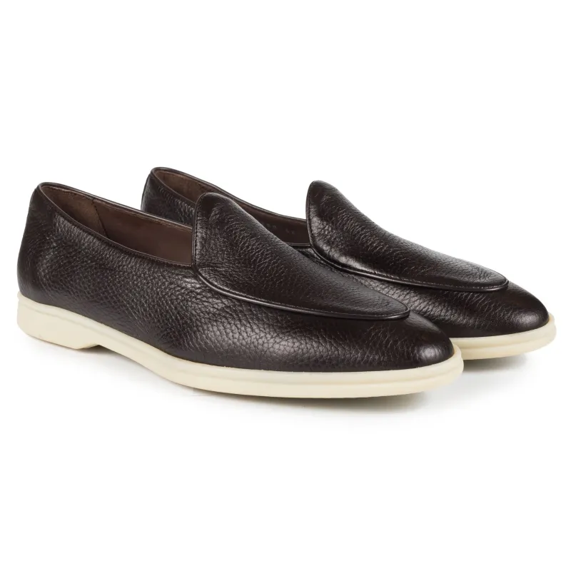 Belgian Loafer w/ Rubber Sole - Brown Deer made by Berwick