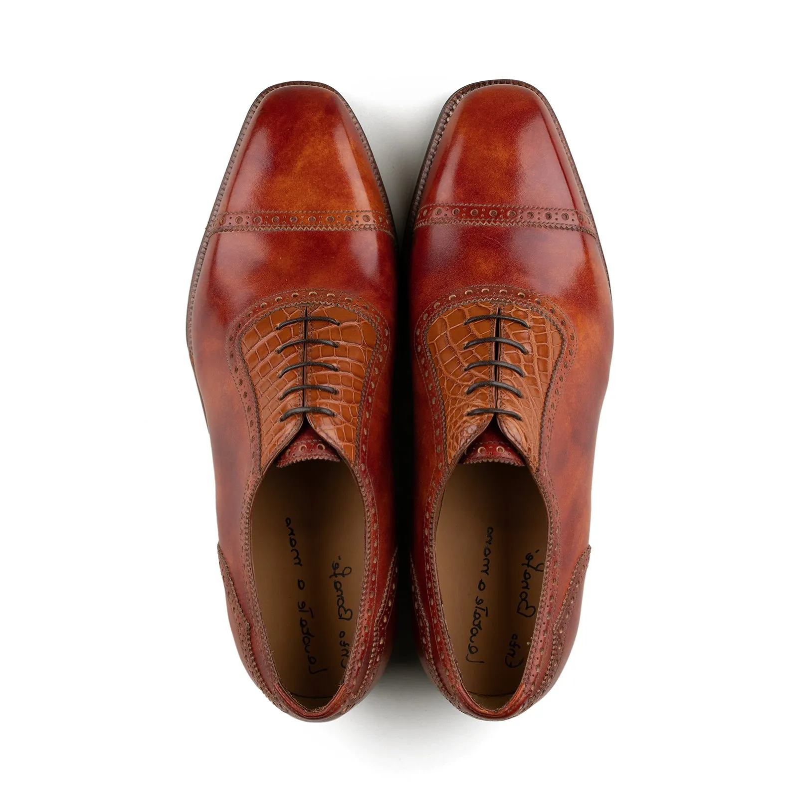 Style 3966 - Cognac Museum Calf / Col. 154 Alligator sold by Mehra product image thumbnail 3