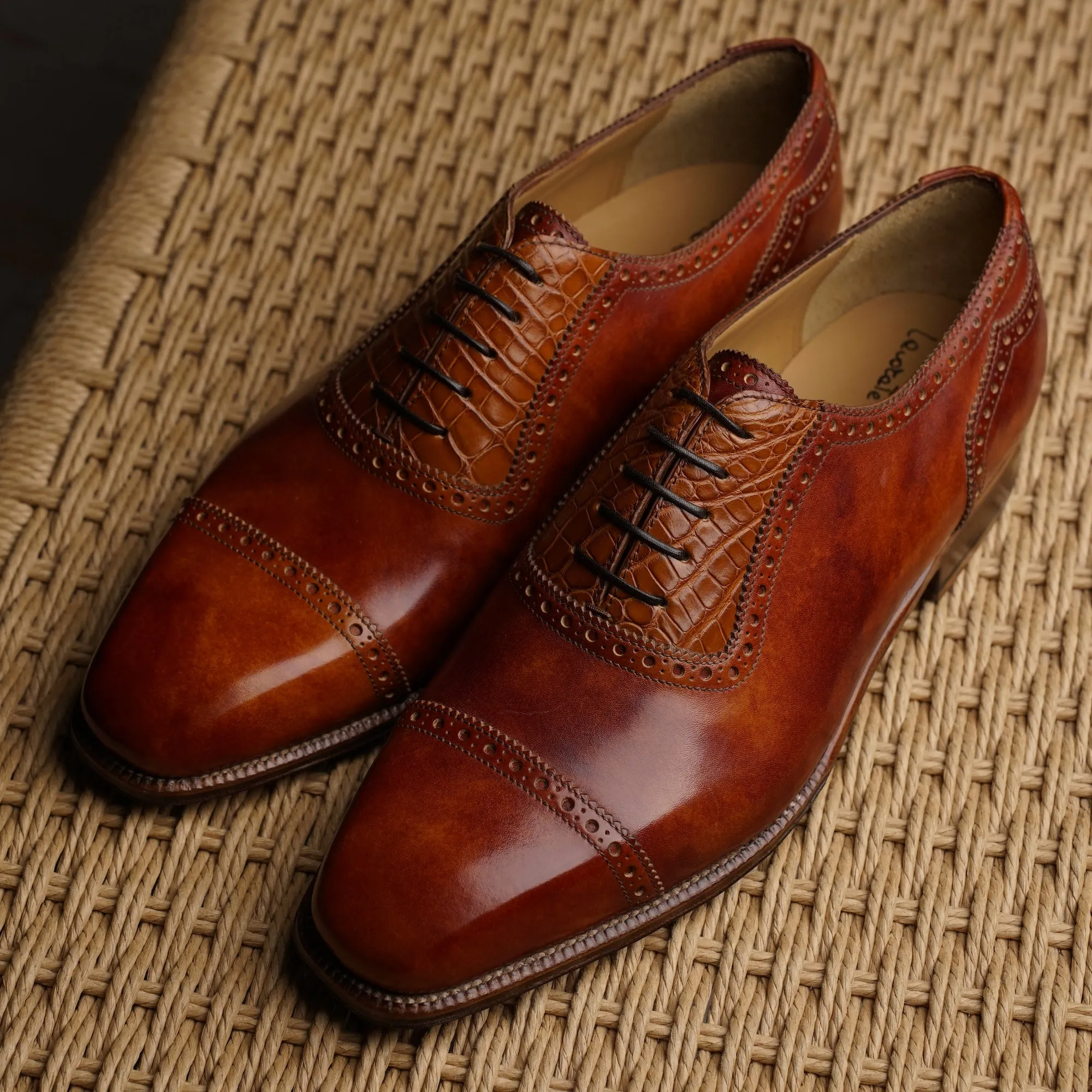 Style 3966 - Cognac Museum Calf / Col. 154 Alligator sold by Mehra product image thumbnail 5