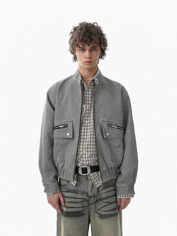 RT No. 50303 BIKER COLLAR CARGO JACKET sold by Real Takai