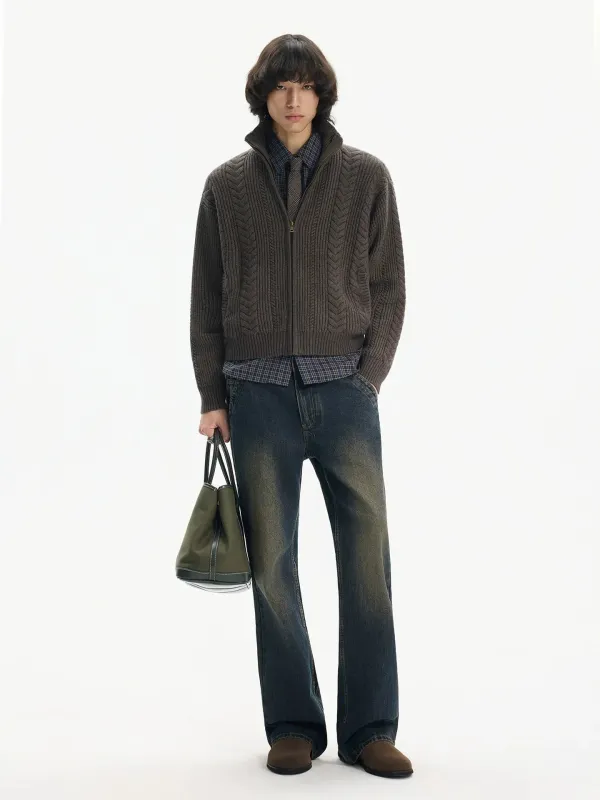 RT No. 50300 KNITWEAR TWIST ZIPPER SWEATER sold by Real Takai