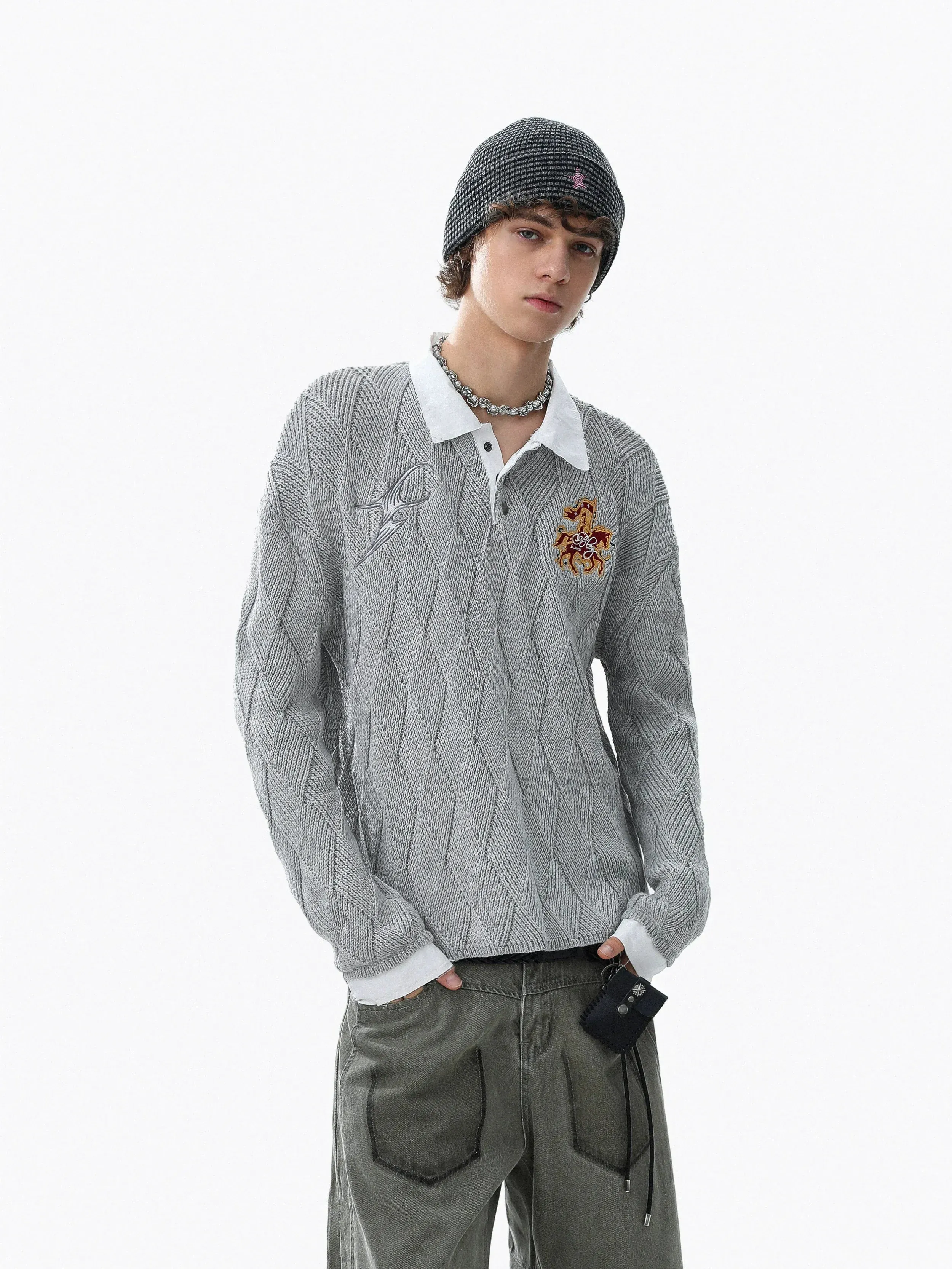 RT No. 50215 KNITWEAR DIAMOND COLLAR SWEATER sold by Real Takai product image thumbnail 3