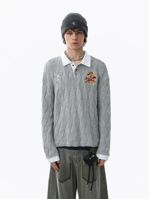 RT No. 50215 KNITWEAR DIAMOND COLLAR SWEATER sold by Real Takai