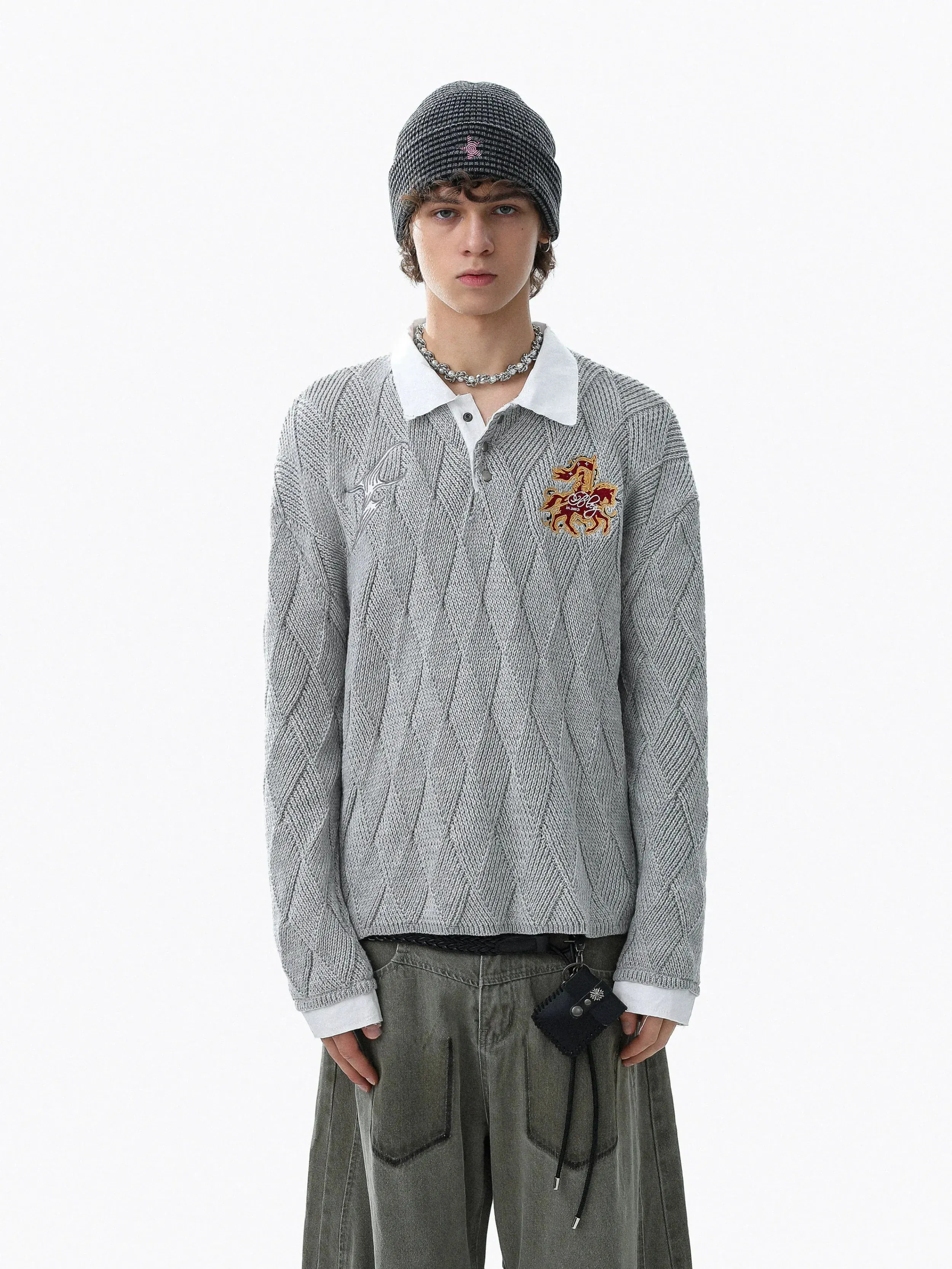 RT No. 50215 KNITWEAR DIAMOND COLLAR SWEATER sold by Real Takai