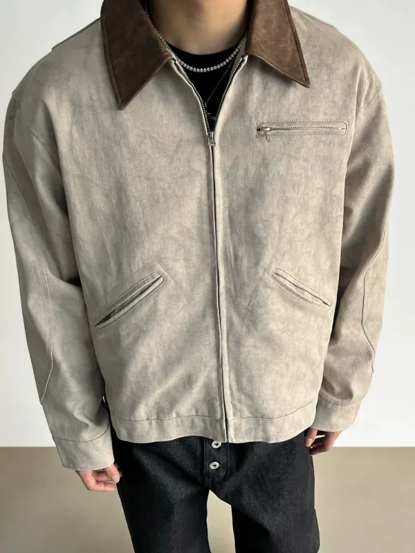 RT No. 50127 DRIFTWOOD LEATHER COLLAR WORKWEAR JACKET sold by Real Takai