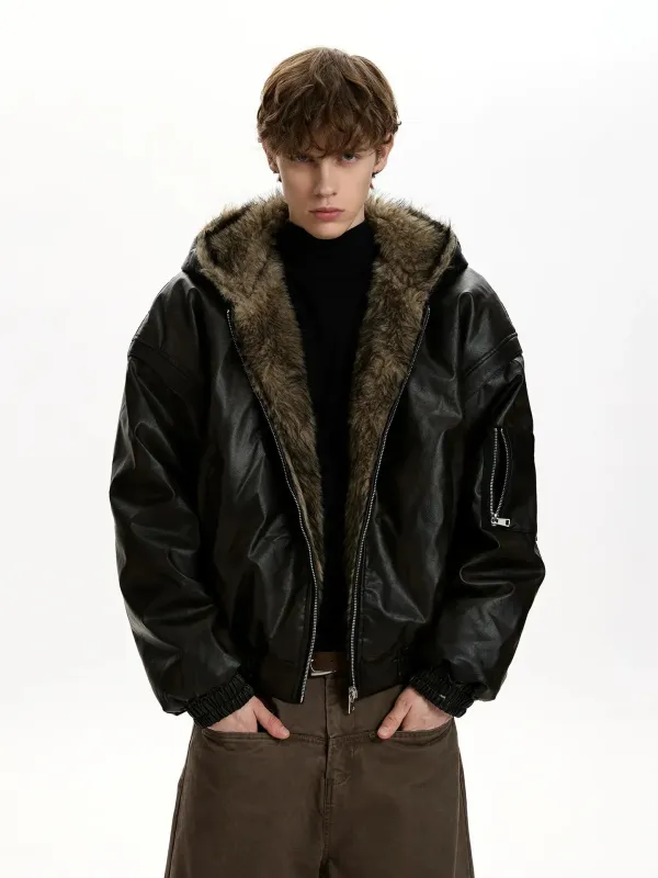 RT No. 50049 WOLF LEATHER REVERSIBLE JACKET sold by Real Takai