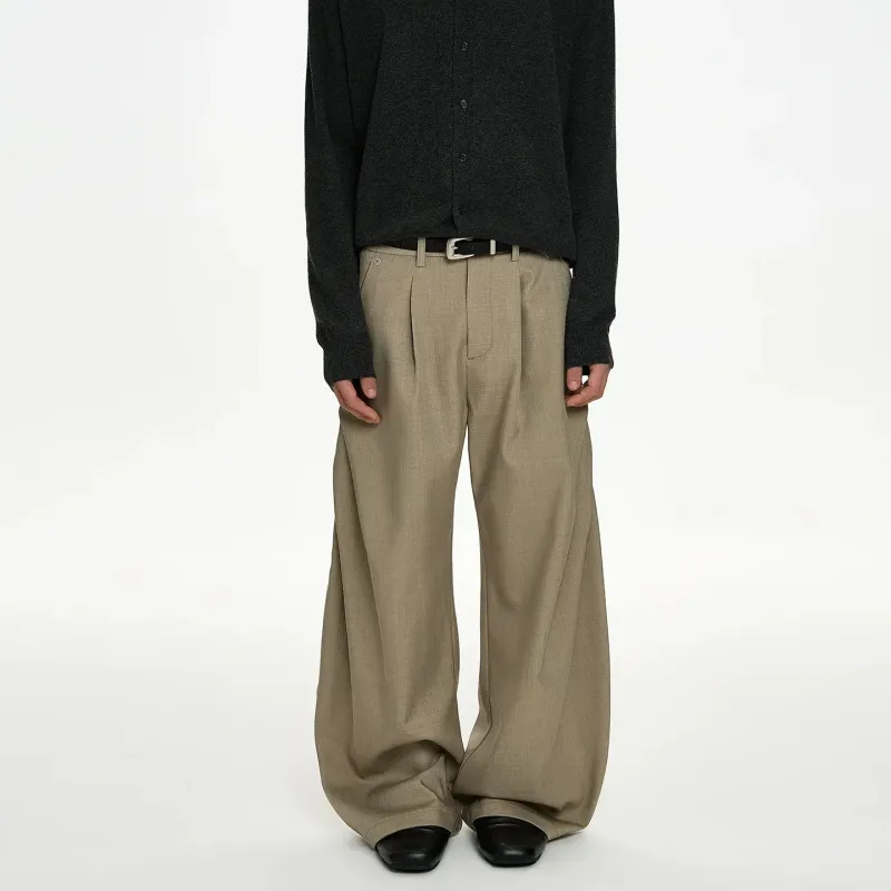 RT No. 50035 PLEATED BAGGY STRAIGHT PANTS sold by Real Takai