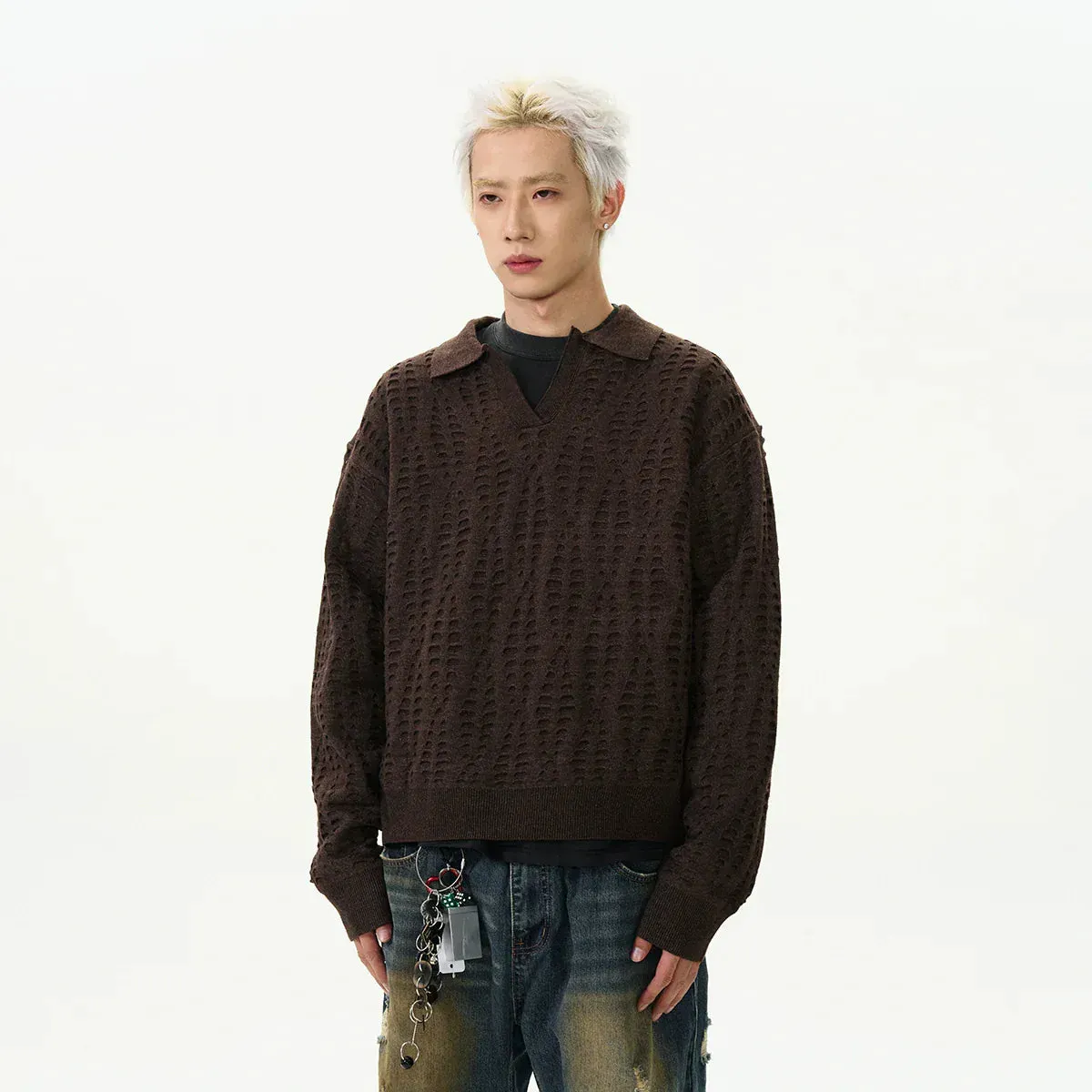 RT No. 50011 KNITWEAR V-NECK SWEATER sold by Real Takai product image thumbnail 2