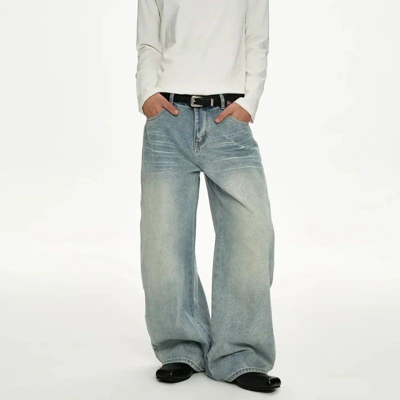 RT No. 50007 LIGHT BLUE WHISKER WASH DENIM JEANS sold by Real Takai
