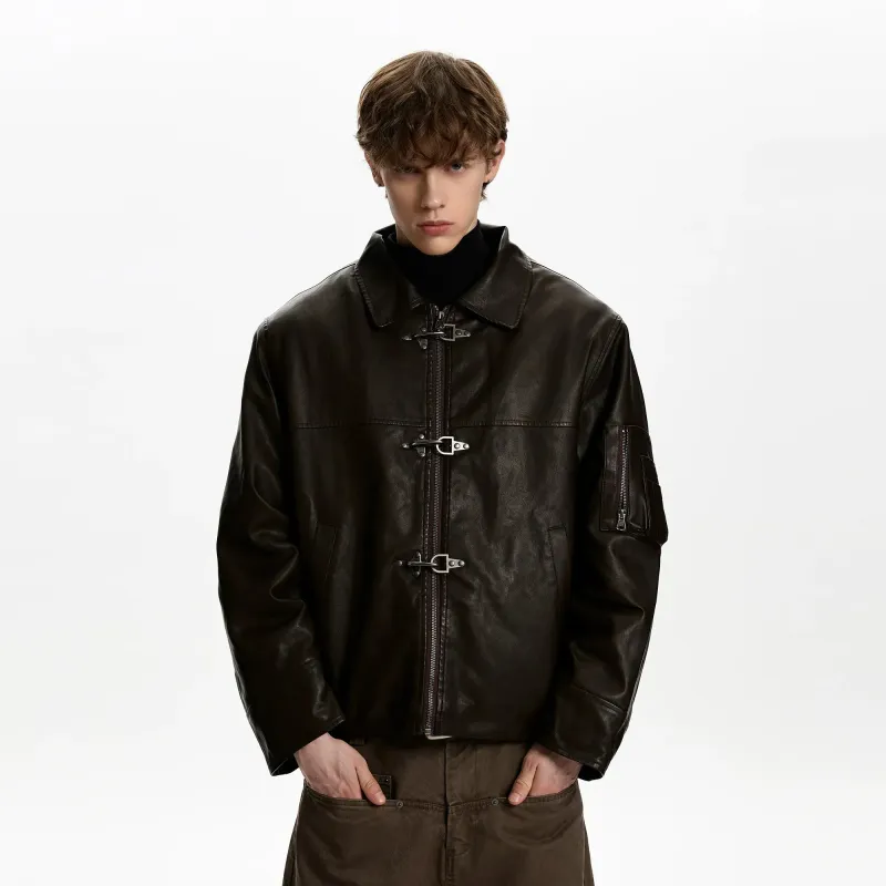 RT No. 45033 KNIGHT BUCKLE LEATHER JACKET sold by Real Takai