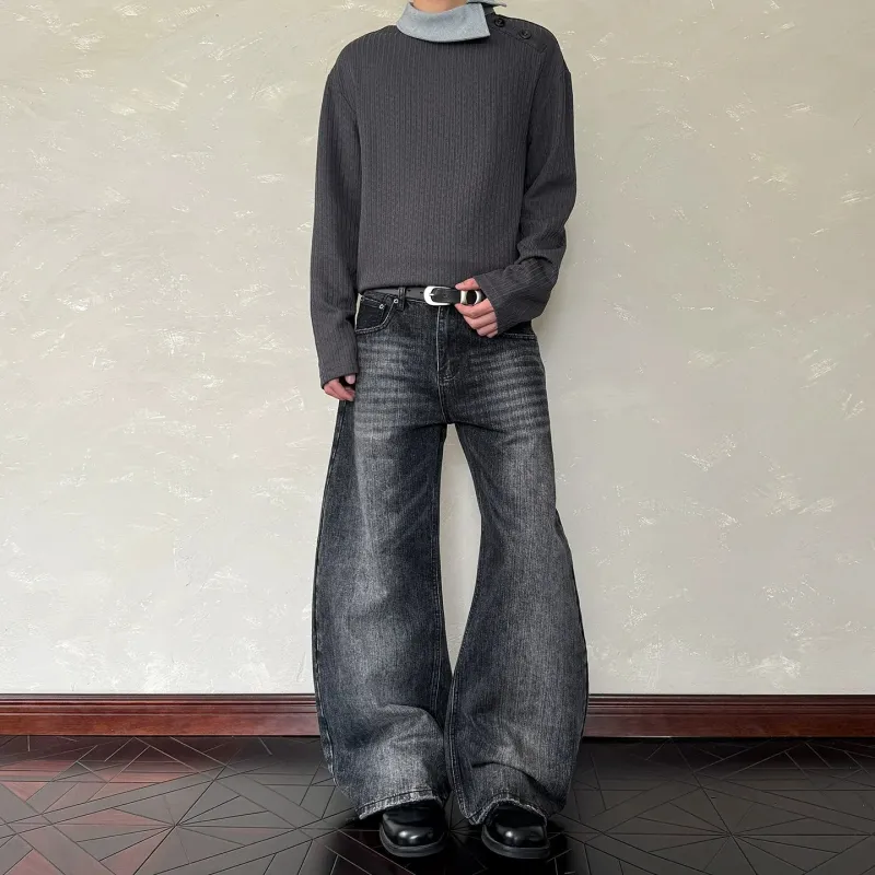 RT No. 40844 WHISKER WASH DENIM BOOTCUT JEANS sold by Real Takai