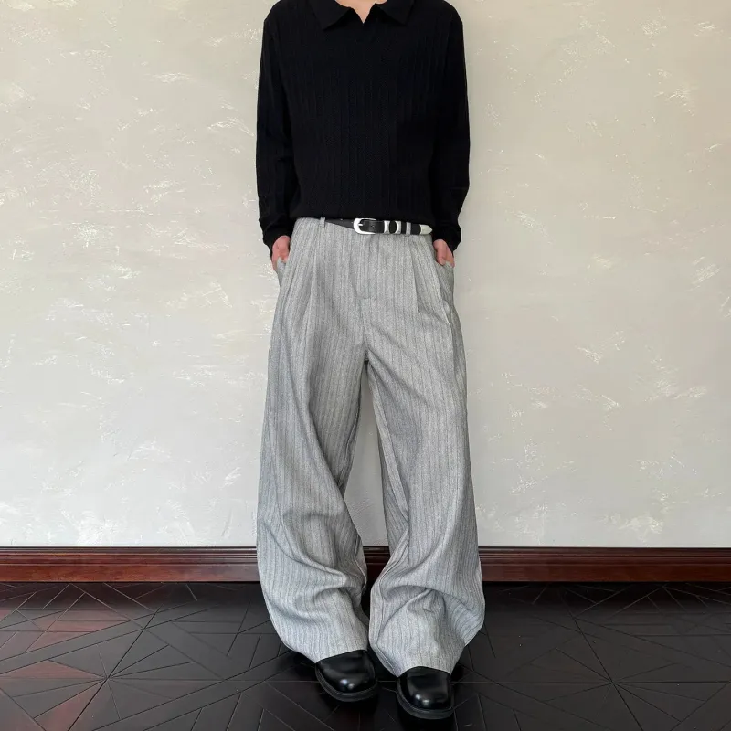 RT No. 40842 STRIPED PLEATED BAGGY PANTS sold by Real Takai
