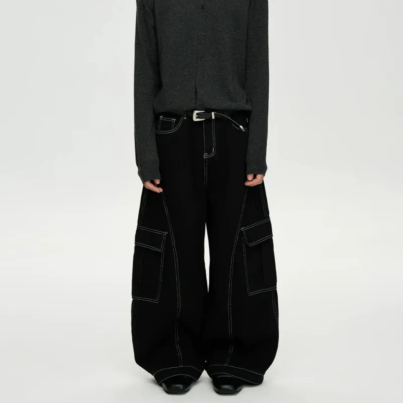 RT No. 40830 YORU STITCHED CARGO BAGGY PANTS sold by Real Takai