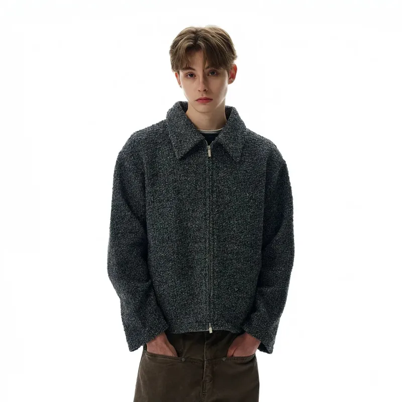 RT No. 40761 GRAY SILHOUETTE TWEED ZIPPER JACKET sold by Real Takai