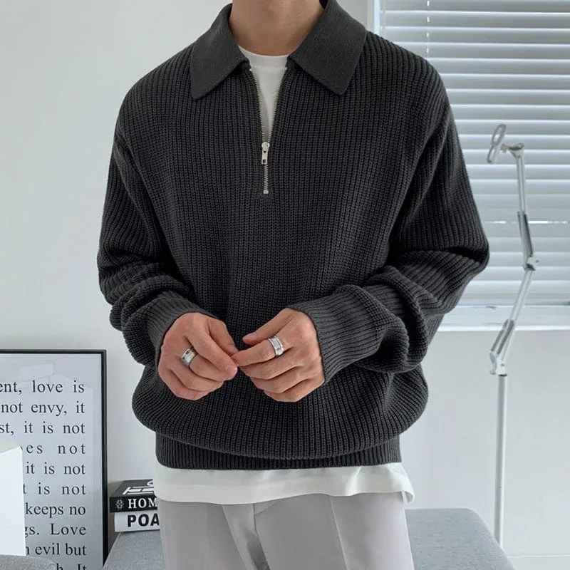 RT No. 6151 KNITTED HALF ZIP-UP COLLAR SWEATER sold by Real Takai