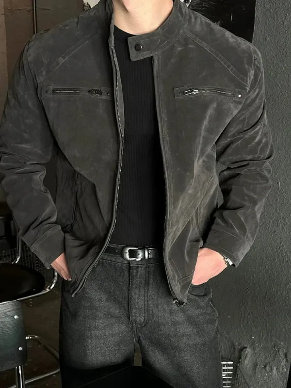 RT No. 32603 BIKER COLLAR LEATHER JACKET sold by Real Takai