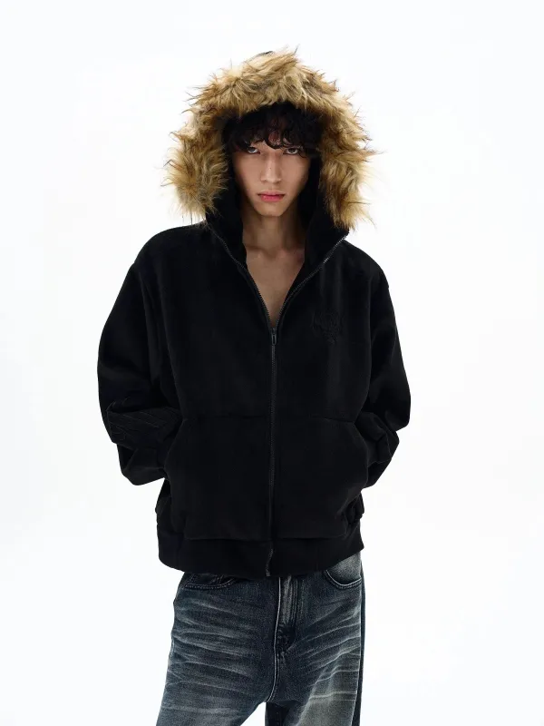 RT No. 32502 VELVET FUR ZIP HOODIE made by Real Takai