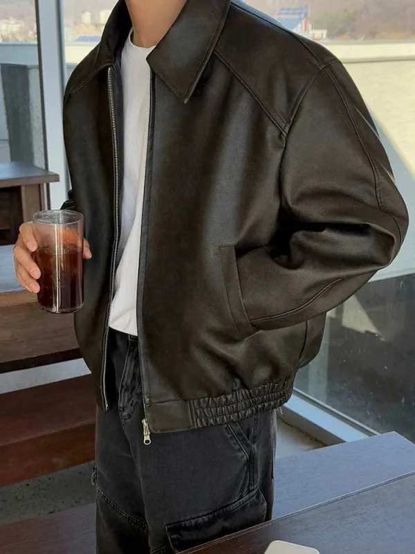 RT No. 32051 MAINICHI LEATHER JACKET made by Real Takai