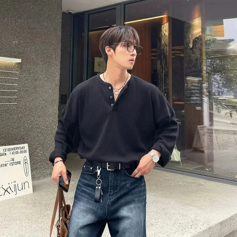 RT No. 31074 WAFFLE KNIT HENLEY COLLAR LONGSLEEVE sold by Real Takai product image thumbnail 4