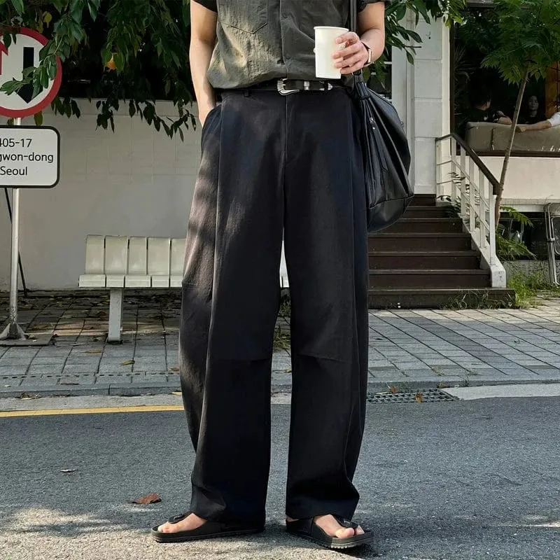 RT No. 31070 PLEATED STRAIGHT DRAPE PANTS sold by Real Takai