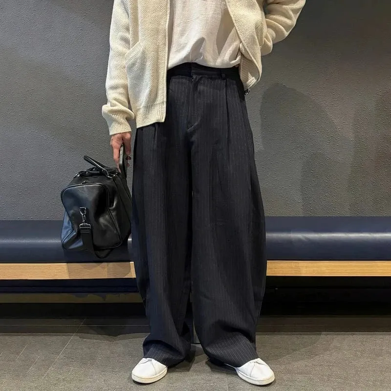 RT No. 29500 PLEATED STRIPED BAGGY PANTS sold by Real Takai