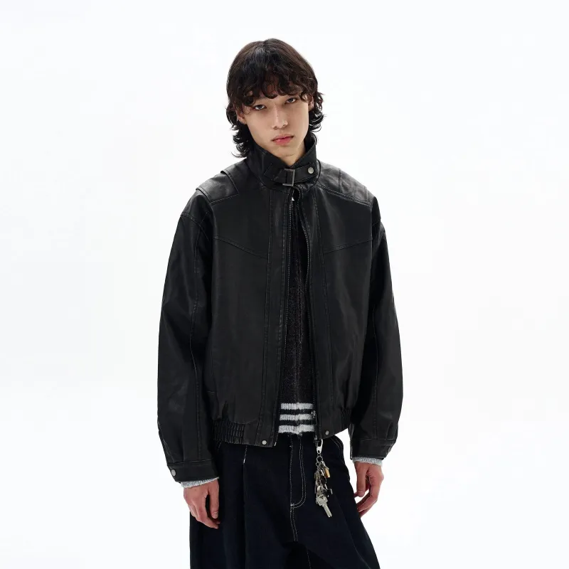 RT No. 29033 RECONSTRUCTED COLLAR LEATHER JACKET sold by Real Takai