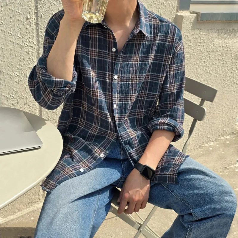 RT No. 19524 PLAID BUTTON-UP SHIRT sold by Real Takai