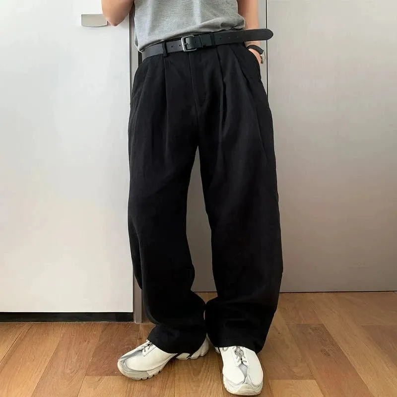 RT No. 19023 FOLDED PLEATED STRAIGHT PANTS sold by Real Takai